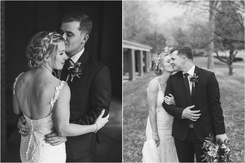 moody black and white wedding portraits