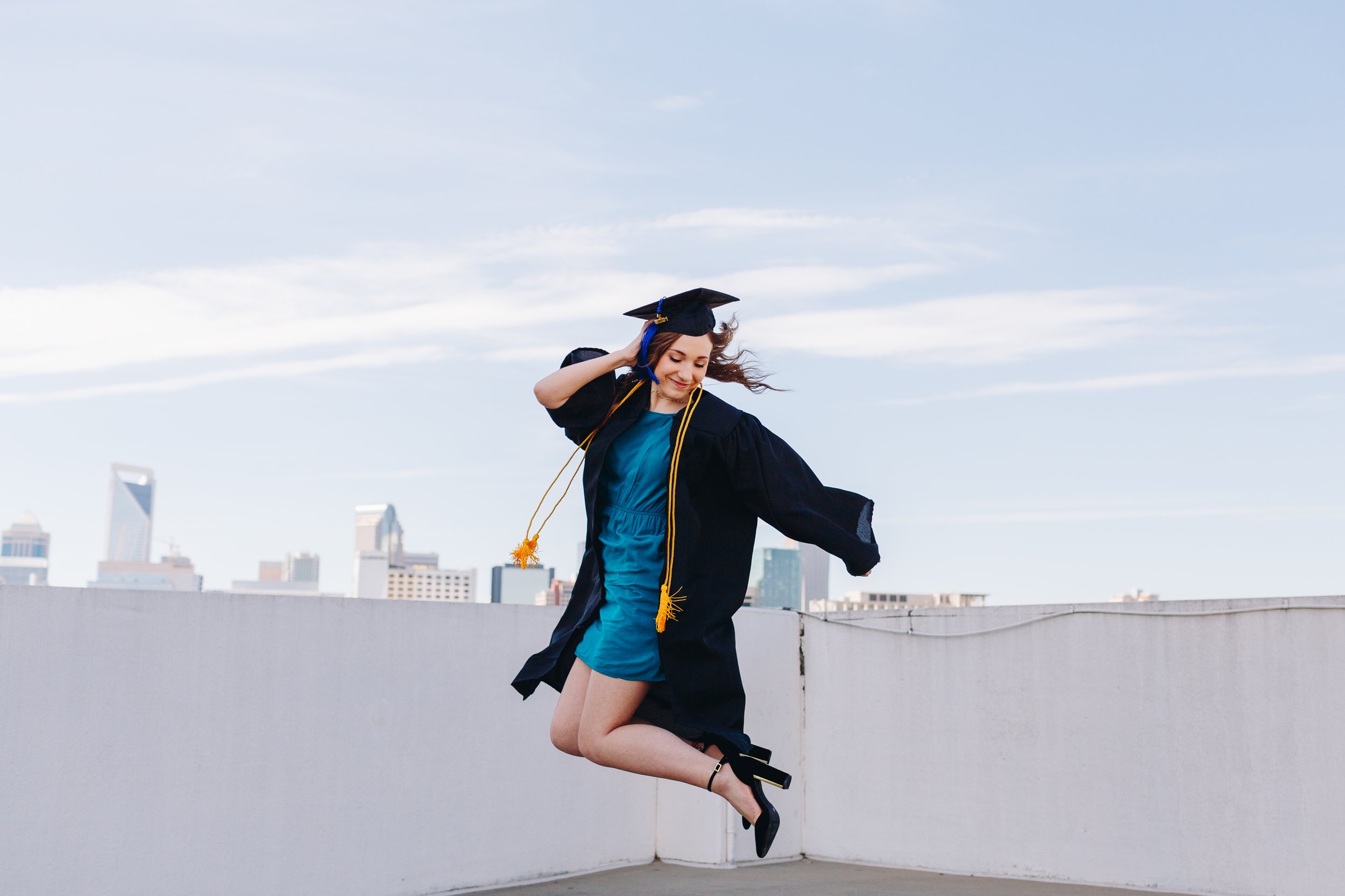 jumping graduation portraits