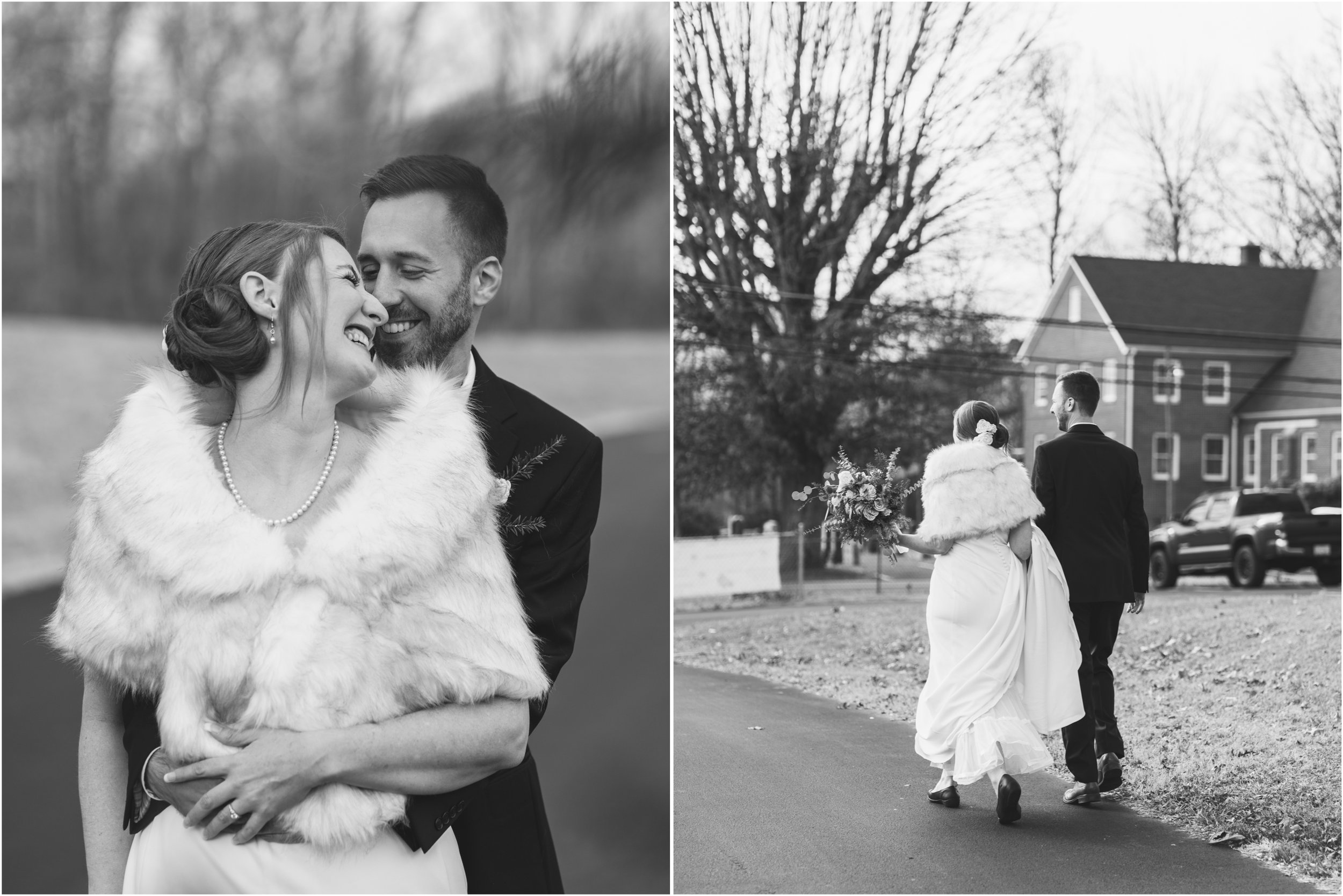 classy black and white bride and groom portraits