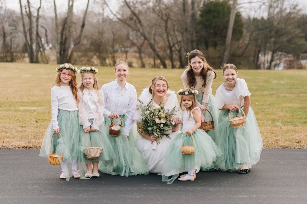 green flower girl dresses