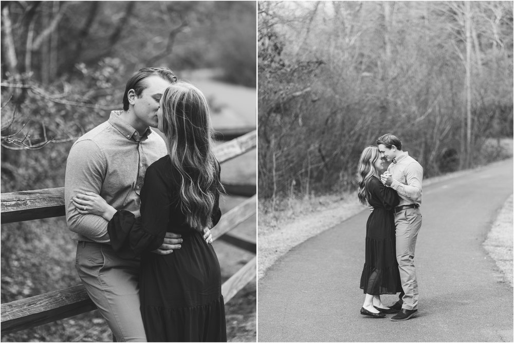 classy black and white engagement portraits
