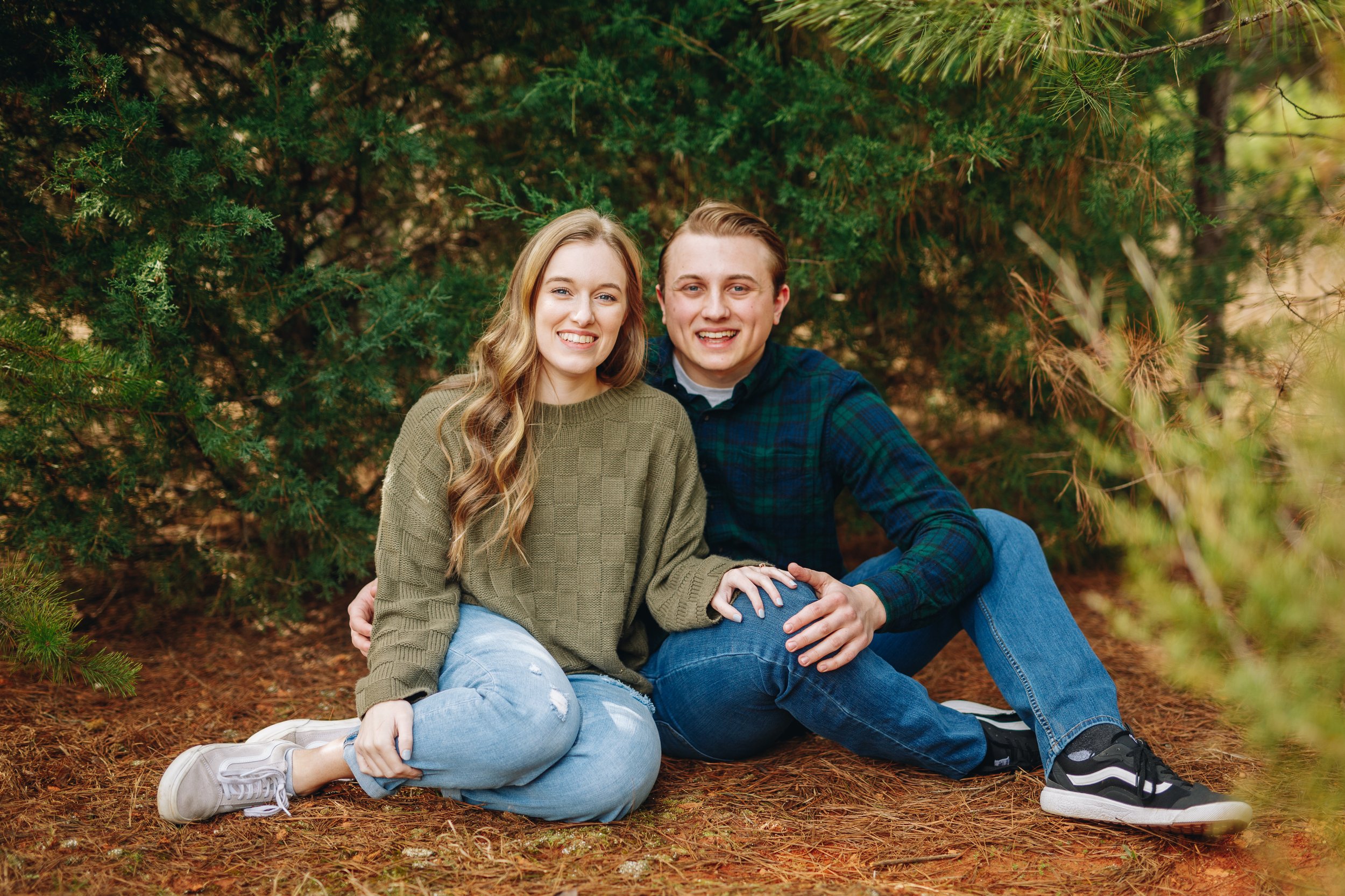 Engagement portraits in the woods