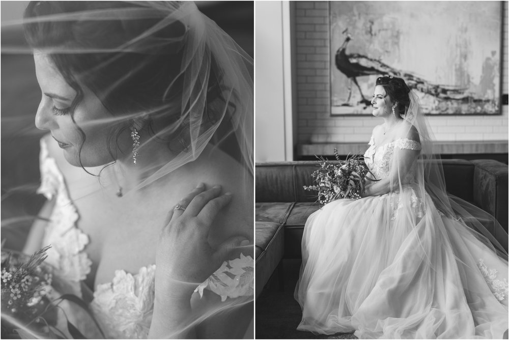 Classy and timeless bridal portraits black and white