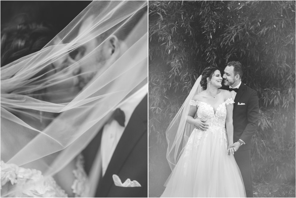 Classy and timeless black and white bride and groom portraits
