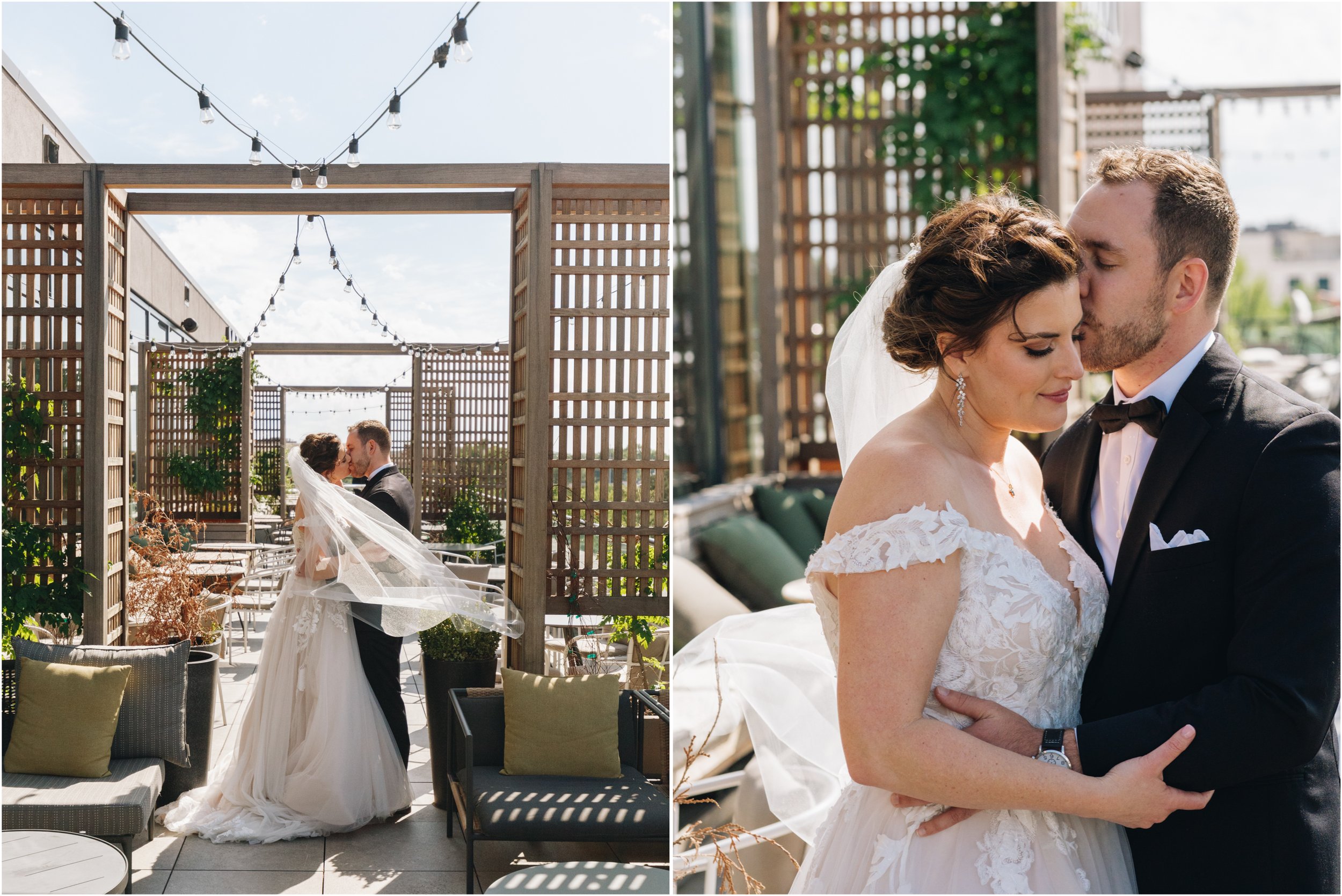 Rooftop Terrace Bride and Groom portraits