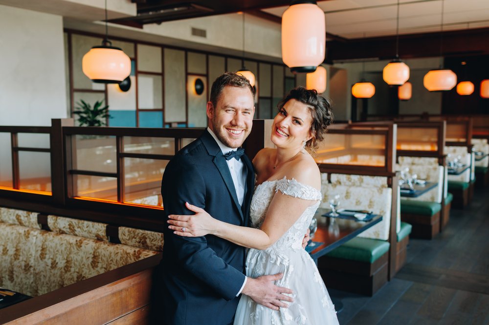 Indoor wedding portraits