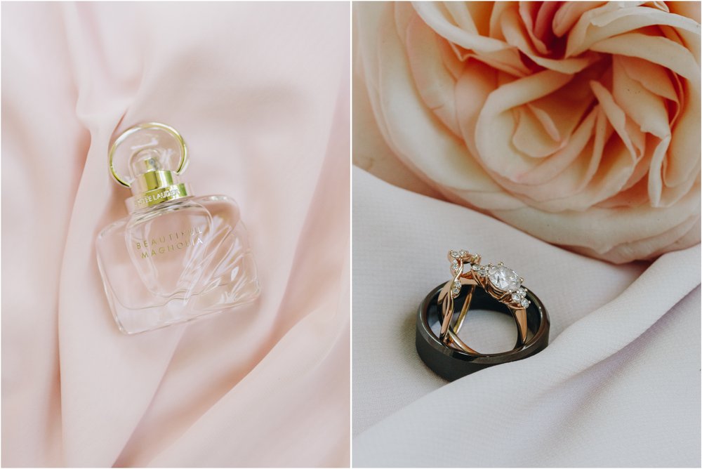 Rose gold wedding ring set