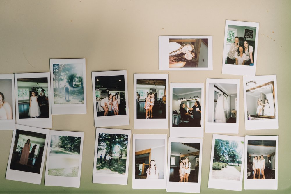 Polaroid photos wedding day
