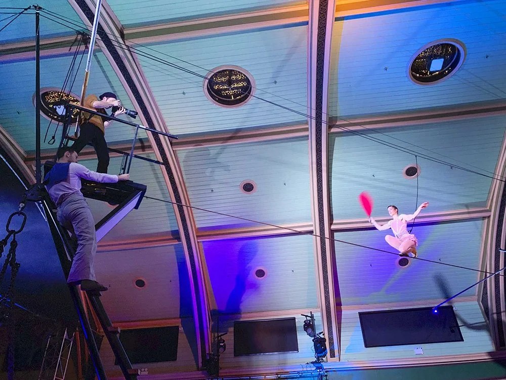 Aaron photographing tight wire walker