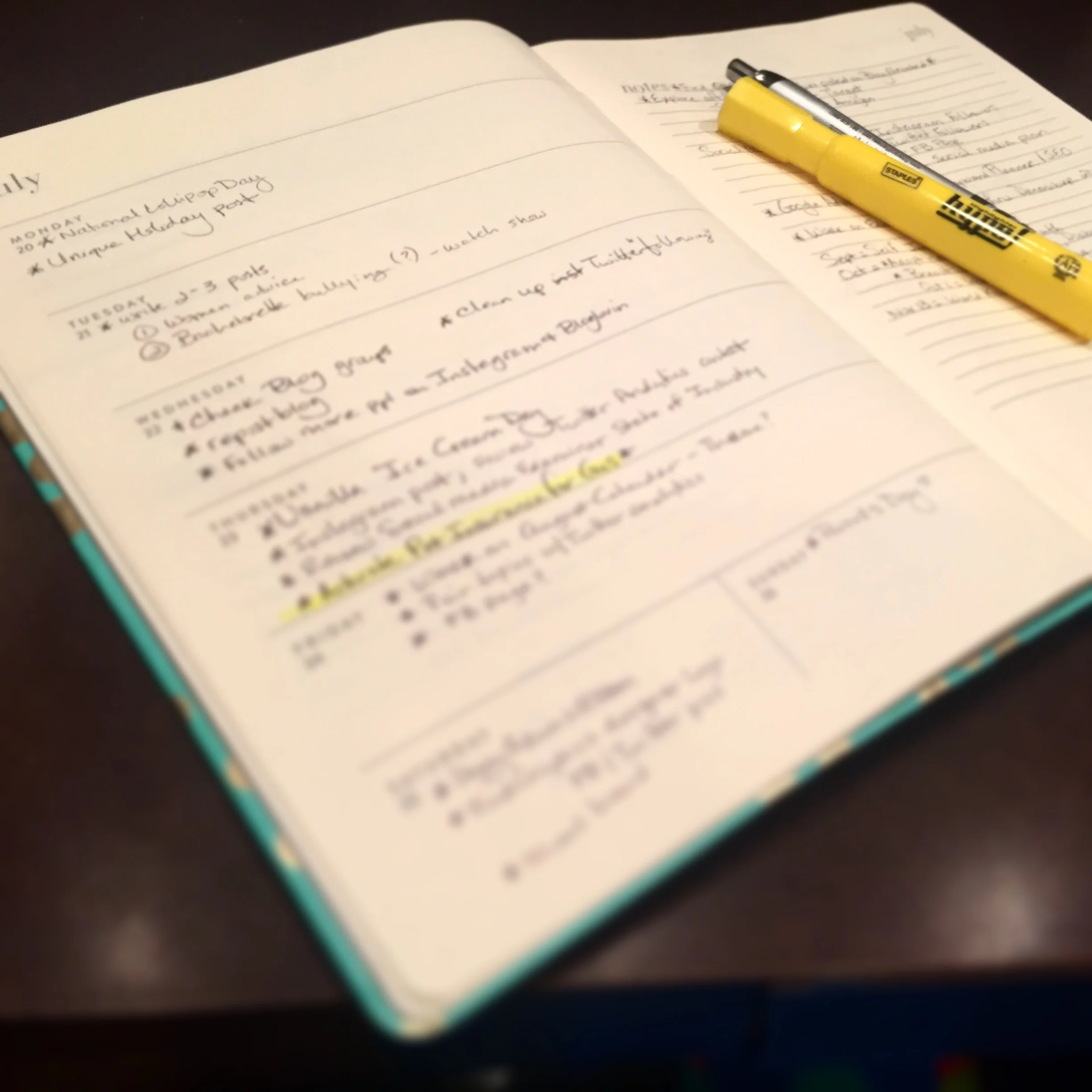 Snapshot of how I organize my planner...