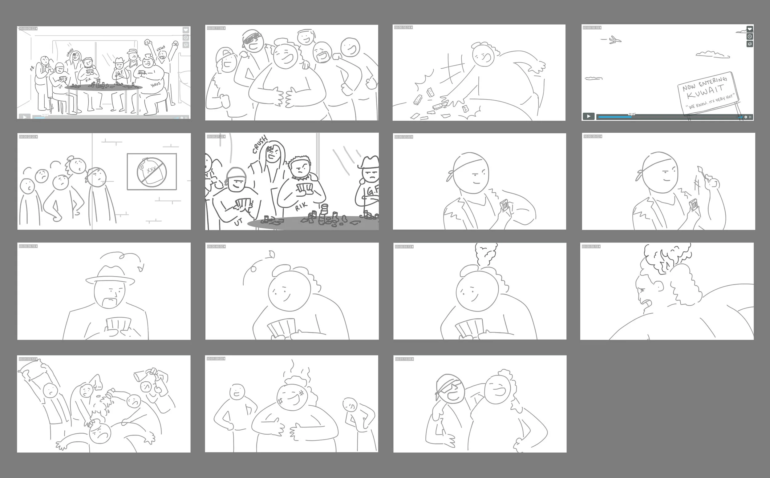 Initial story board by Mike Piker
