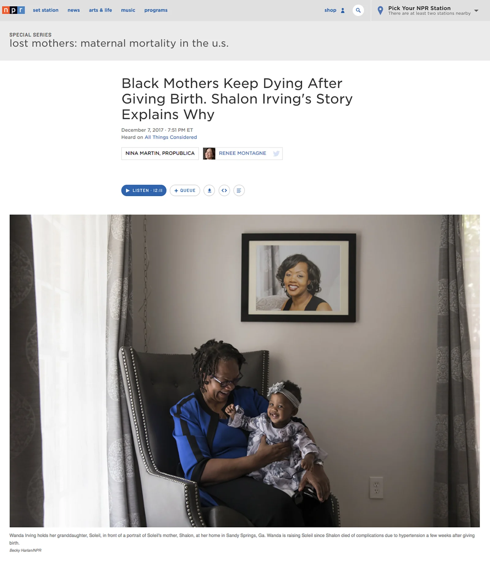 For the full series on npr.org click here. The ProPublica/NPR collaboration was a finalist for the 2018 Pulitzer Prize for Explanatory Reporting.