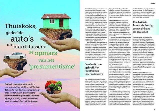 Home cooks, shared cars and taskers: the rise of the 'prosumerism'