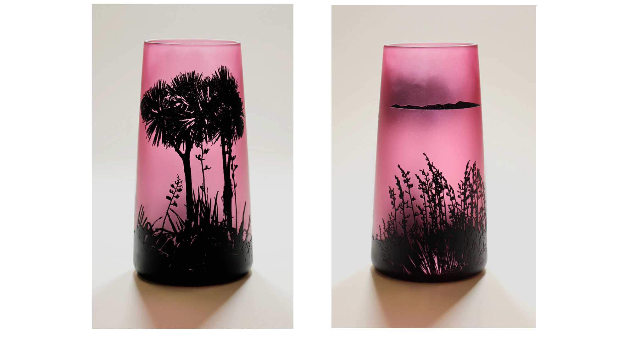 Ruby Ti Kouka vase. Front and back. 