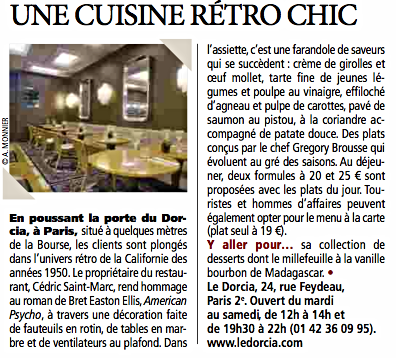 Le Dorcia: une Cuisine Rétro Chic (Direct Matin, p. 15)