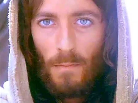 Robert Powell as Jesus in the 1977 TV mini-series Jesus of Nazareth