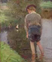 Souza Pinta "Boy and a Boat"