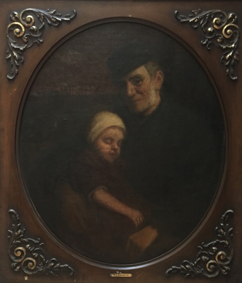 Old Man and Sleeping Child, by Wilbur A. Reasor 1860-1942 (Copy)