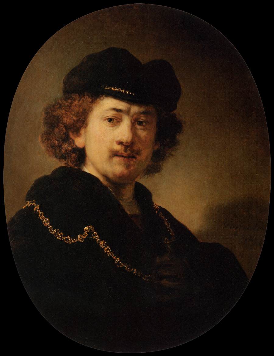 Rembrandt Self Portrait with Hat and Gold Chain, copy by C.A. Cumming (Copy)