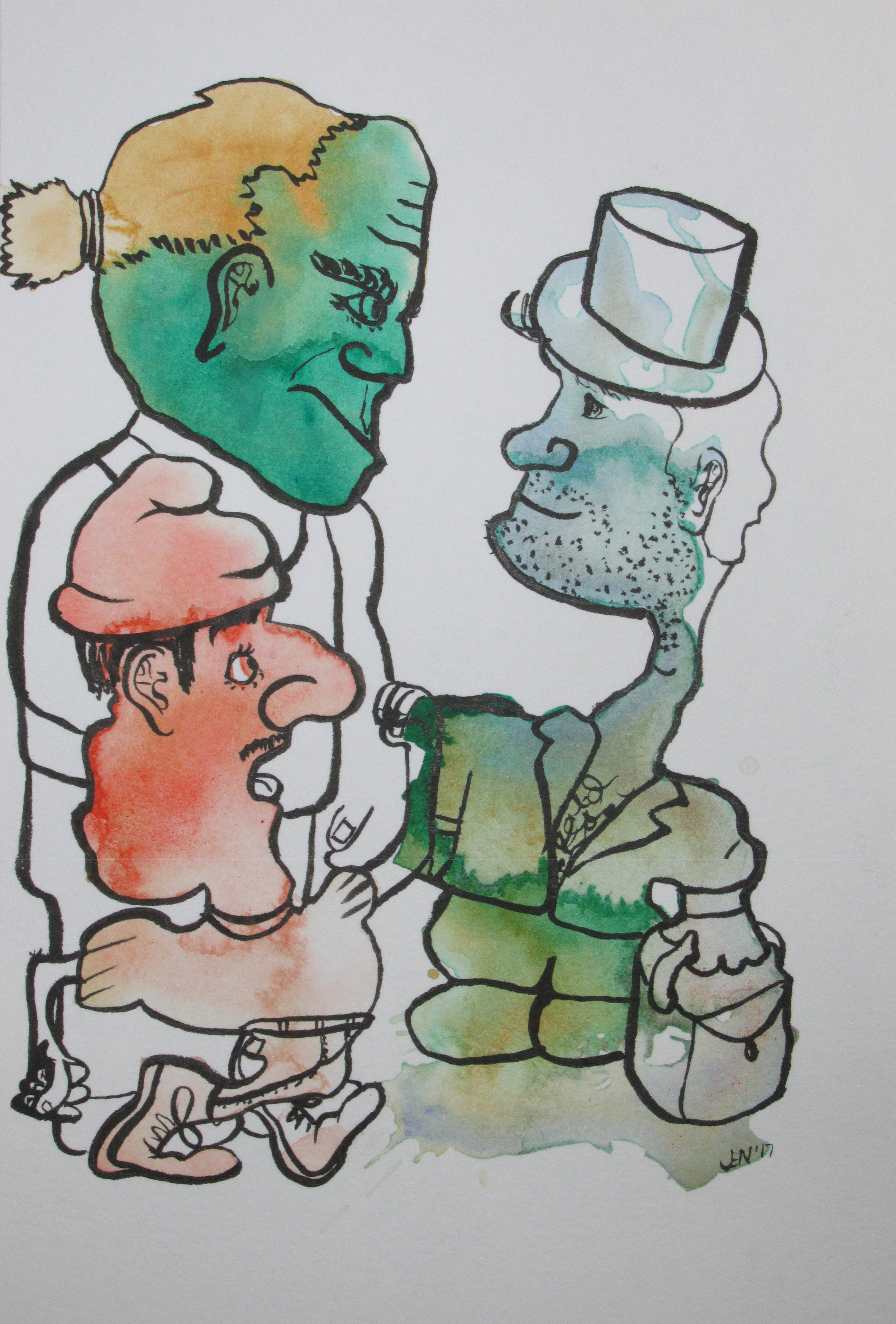 Three Men Discussing, 2017