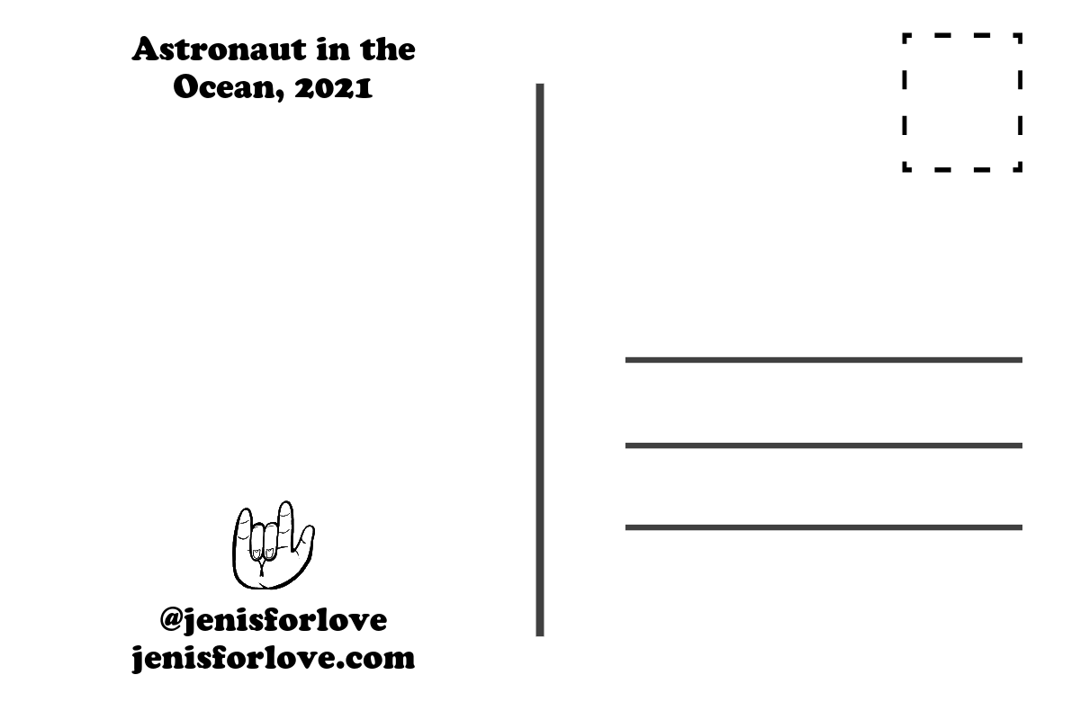 Astronaut in the Ocean Postcard Back.png