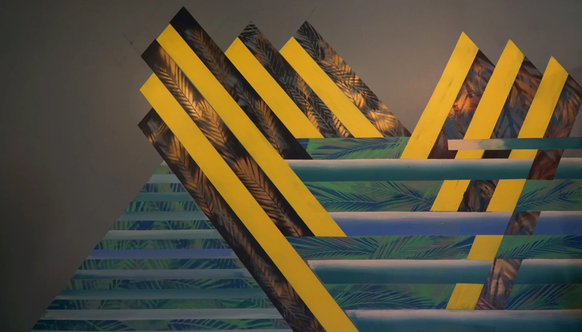  California 2018 | MIXED-MEDIA, ACRYLIC, AEROSOL TINTING, palm branches. 
