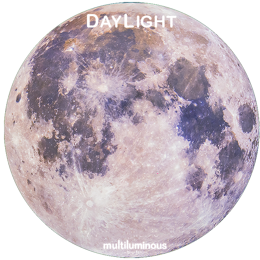 Bogi Fabian MULTILUMINOUS GLOW IN THE DARK PRINT UNIVERSE SPACE MOON play with the light of the universe