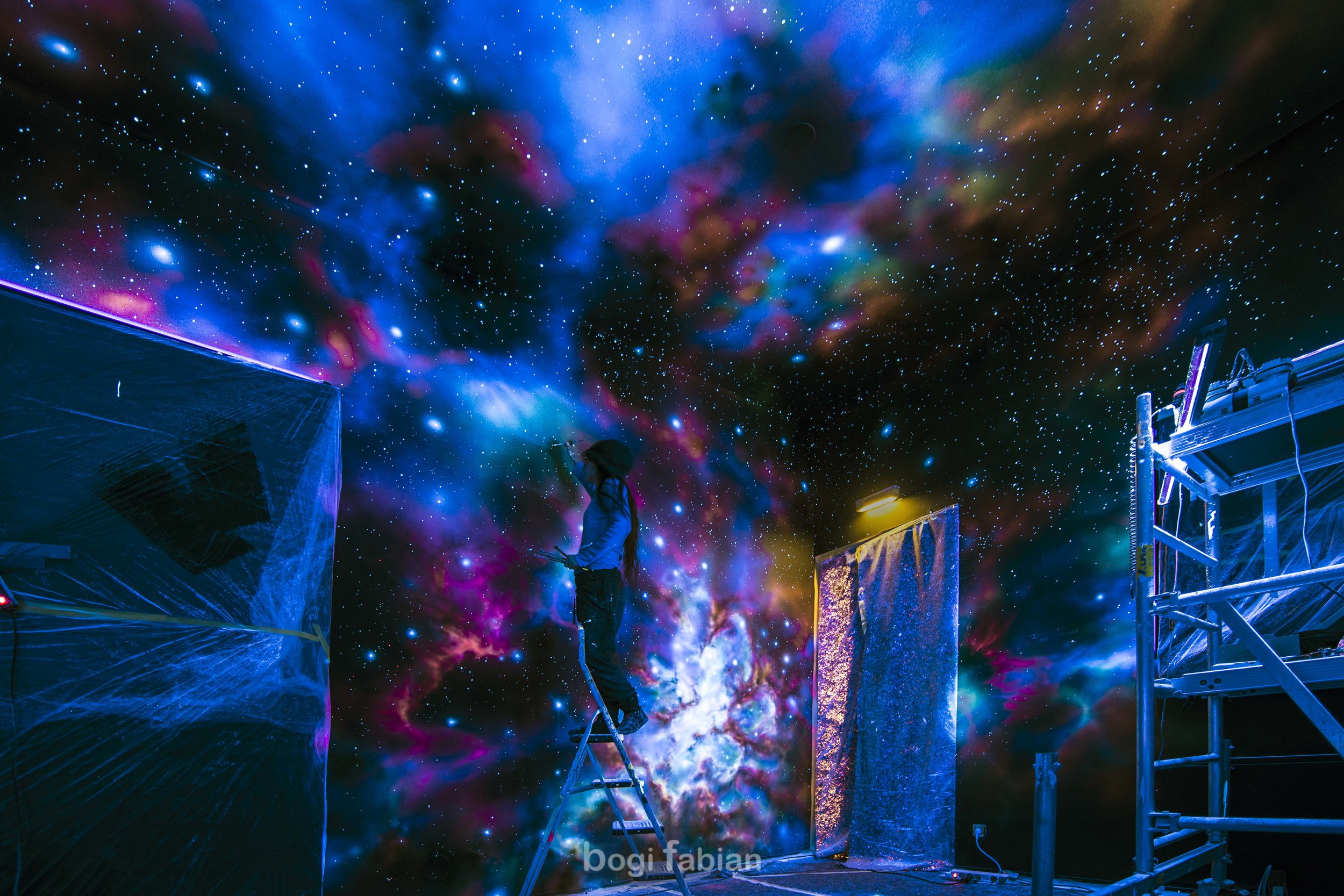 Glowing Galaxy Murals Connecting You To The Cosmos