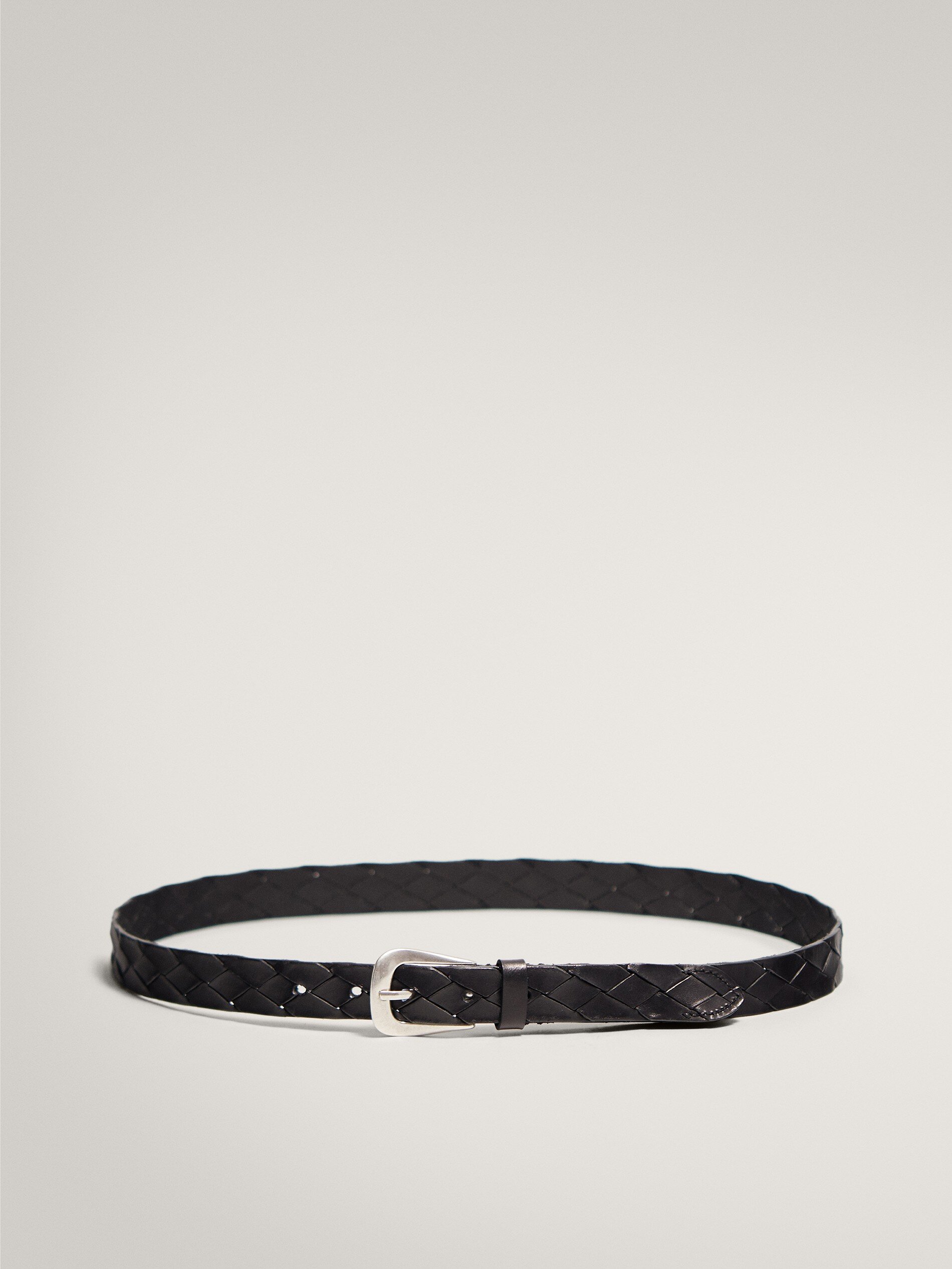 Black Plaited Belt by Massimo Dutti