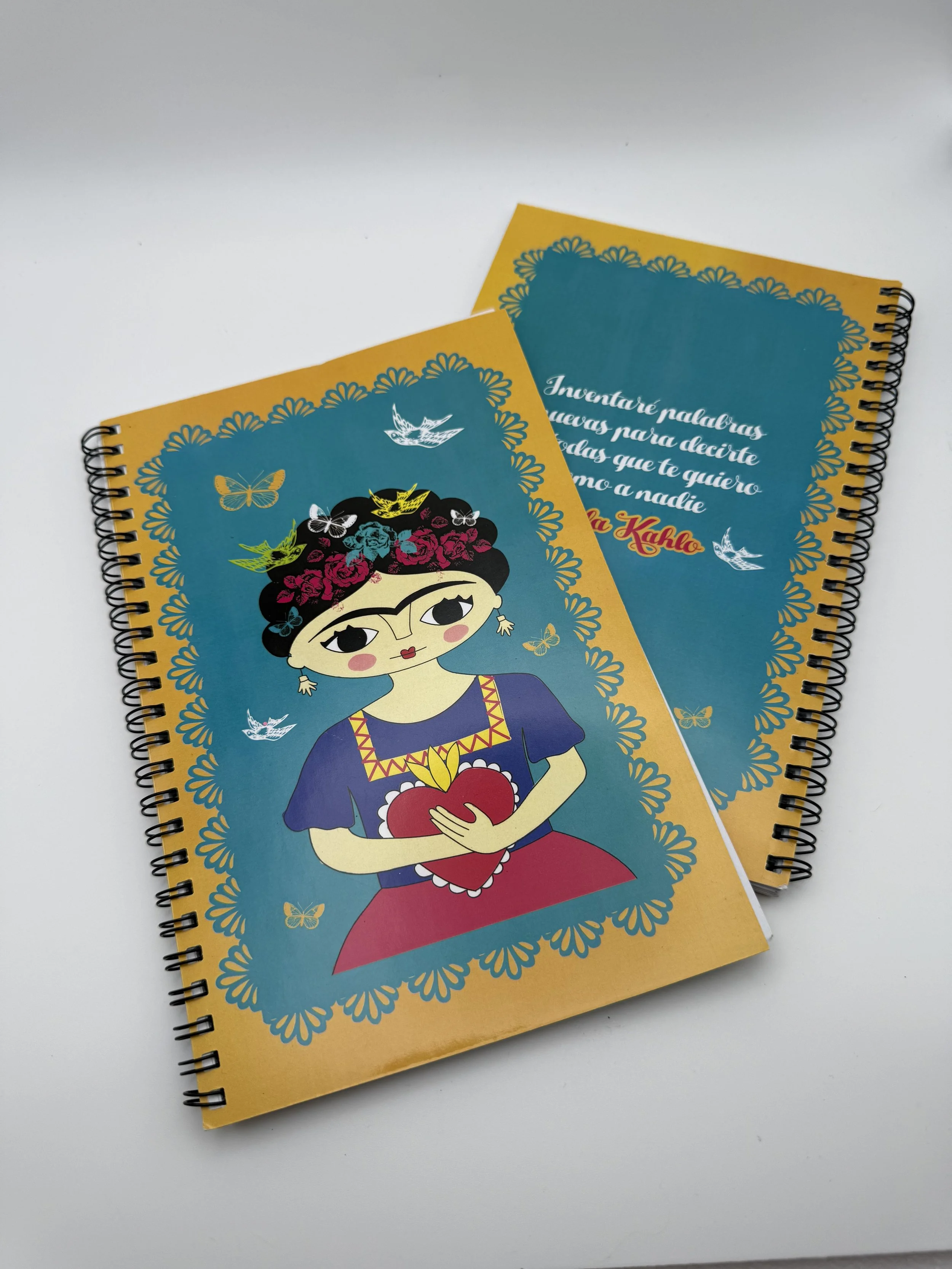 Vibrant Frida Kahlo Glossy Spiral Notebook – Bold & Artistic