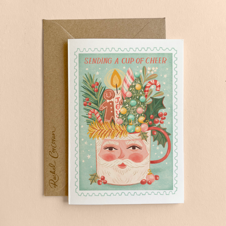 Sending a Cup of Cheer - Irish Christmas Greeting Card, image size:900x900