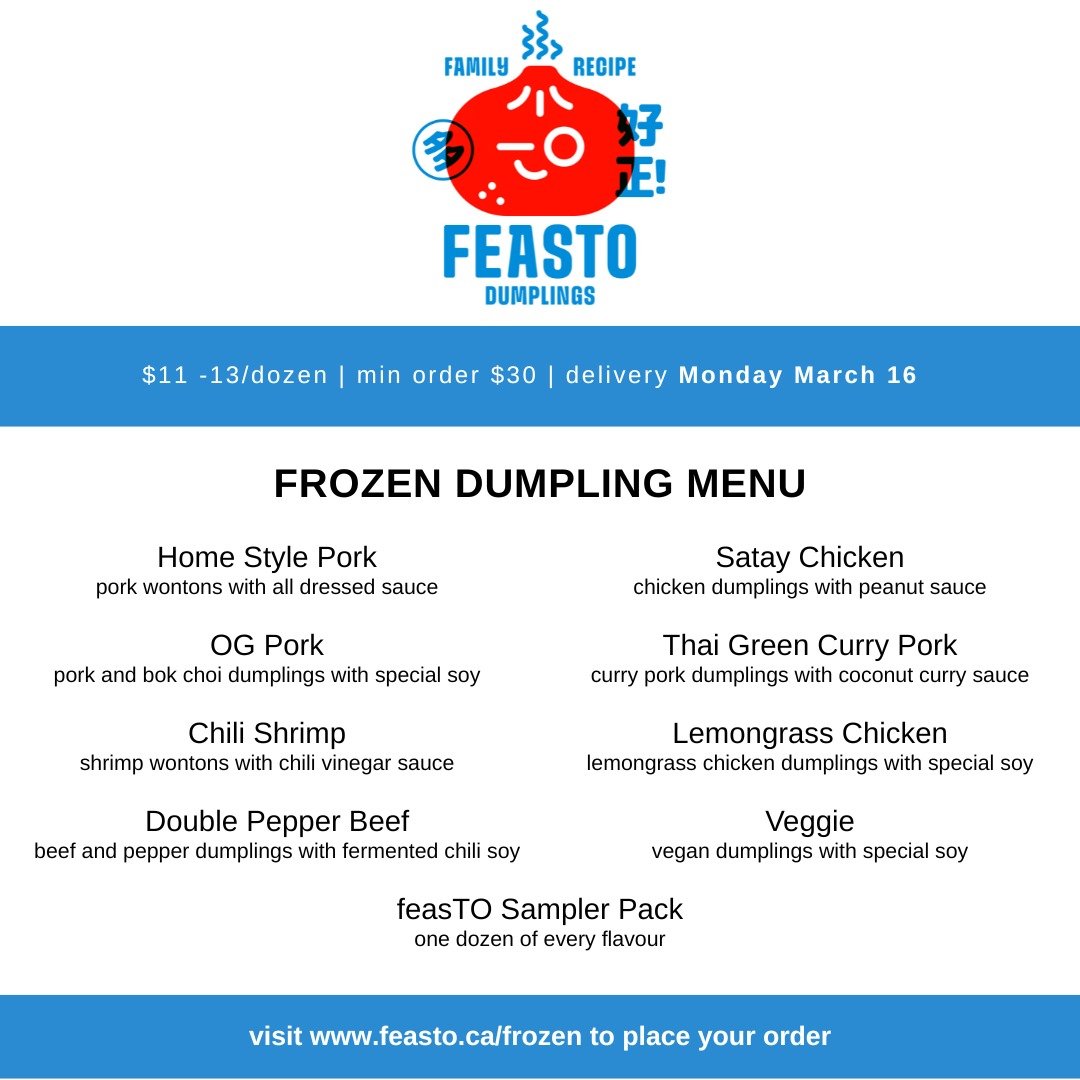 NEXT DELIVERY DATE - March 16 🎉🥟
Get your orders in!