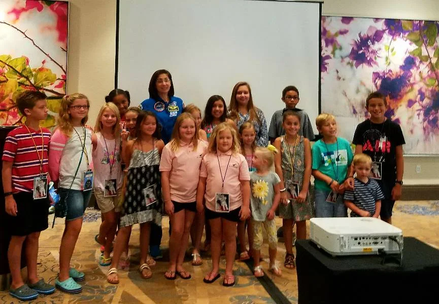 Nicole Stott's "crew" after her exciting talk to the children and spouses of our meeting attendees.