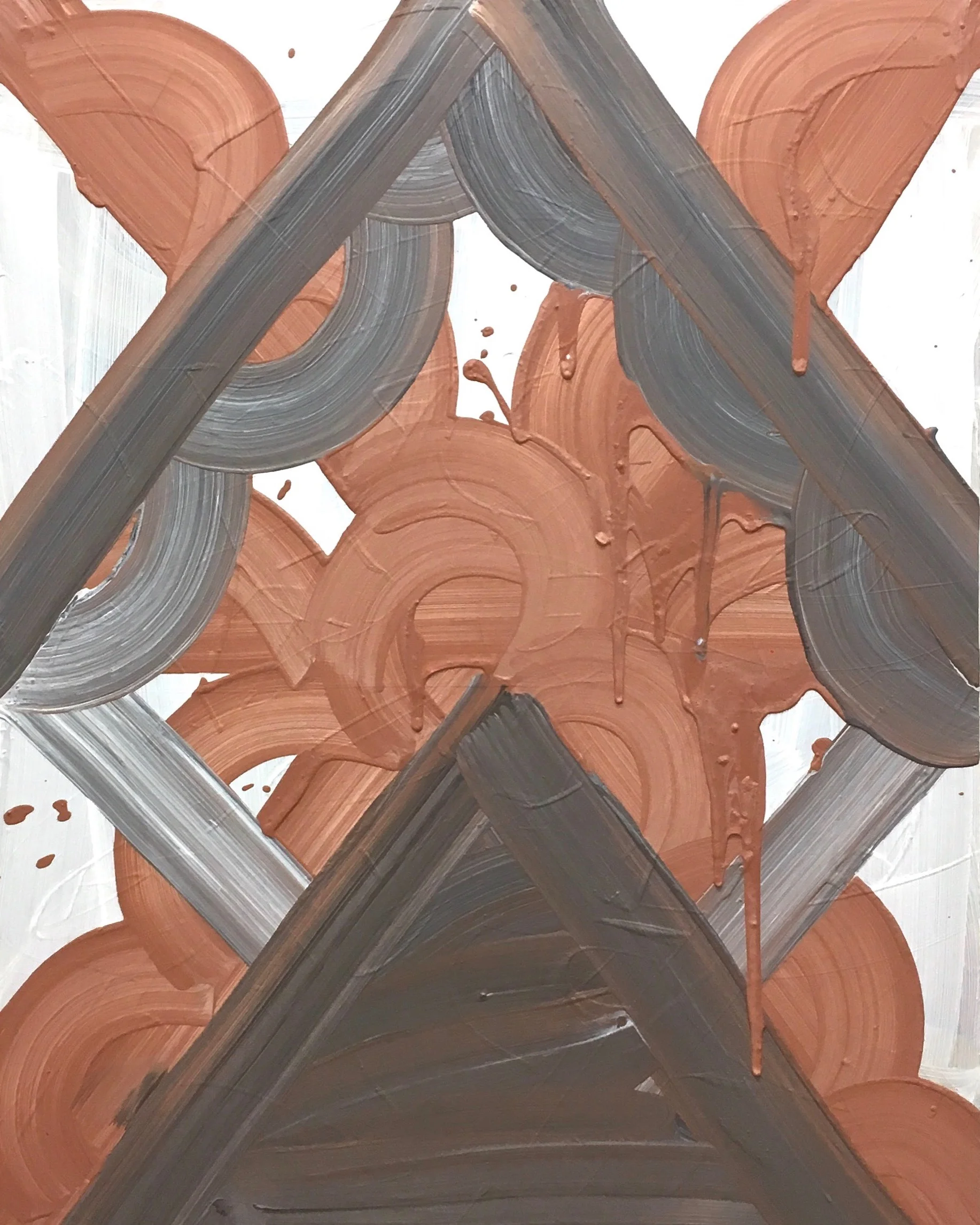 SHOWDOWN, 2017 Acrylic paint on wood panel, 30 x 24 x 2 inches (76.2 x 60.96 x 5.08 cm)