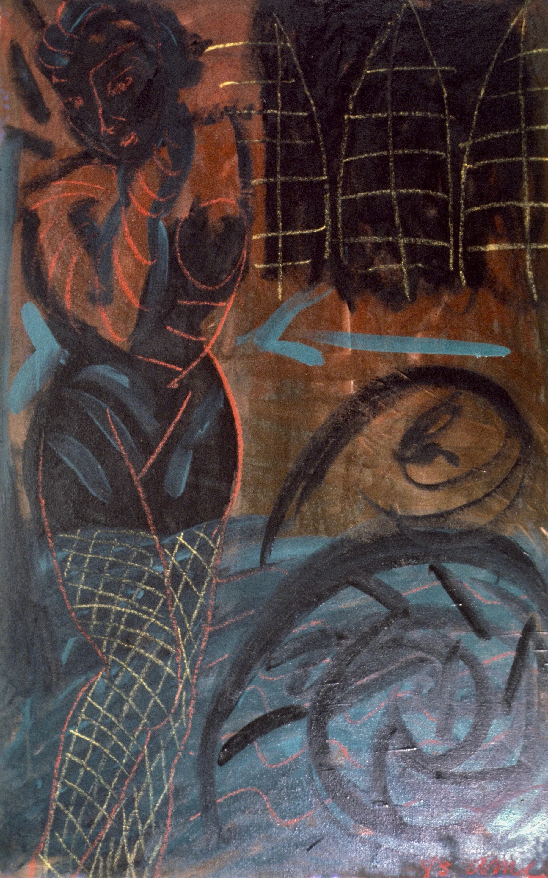 SIREN (SELF PORTRAIT), 1984 Oil, oil pastel on canvas 48 x 30 inches (121.92 x 76.2 cm)