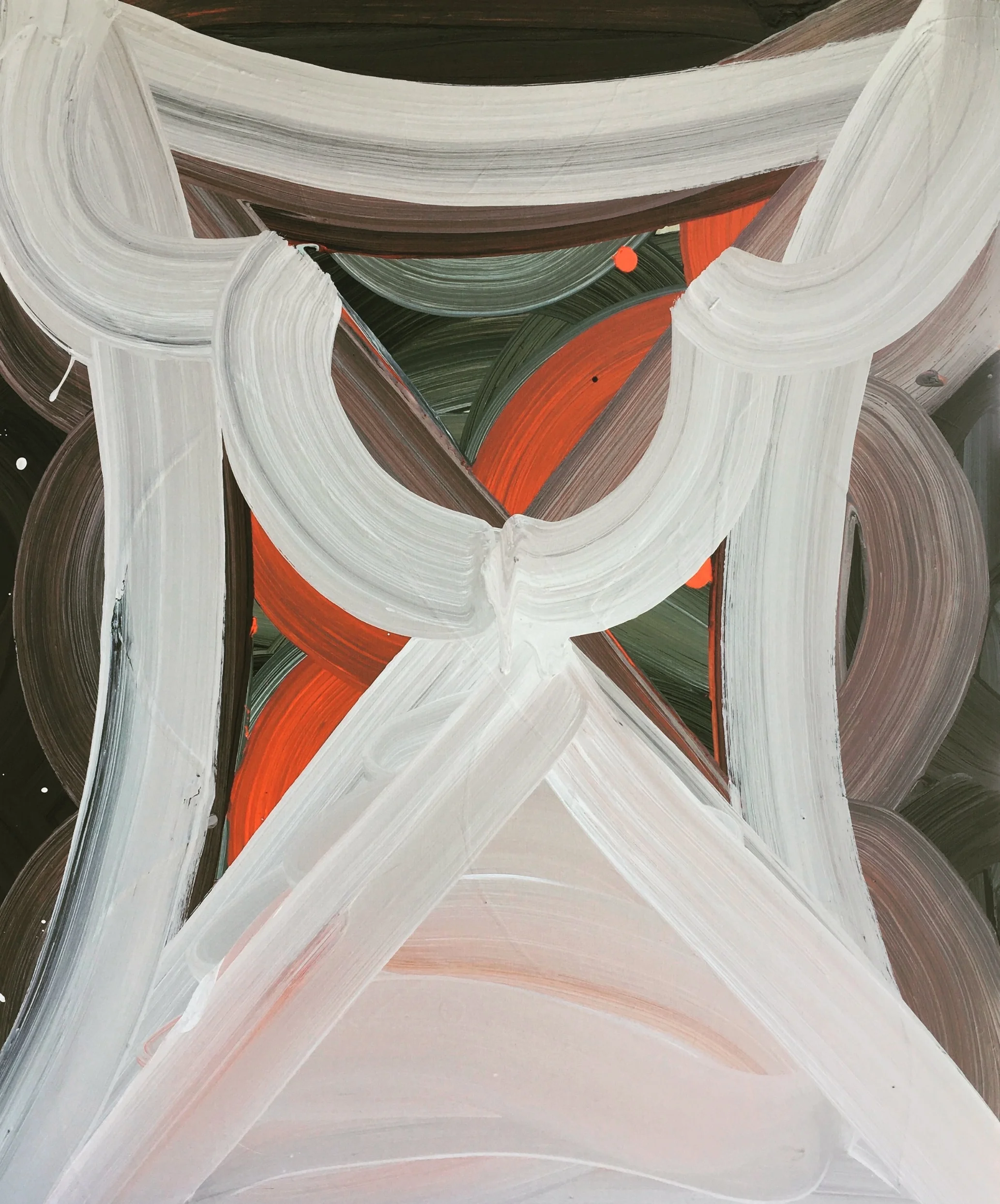STATION, 2018 Acrylic paint on wood panel, 30 x 24 x 2 inches (76.2 x 60.96 x 5.08 cm)