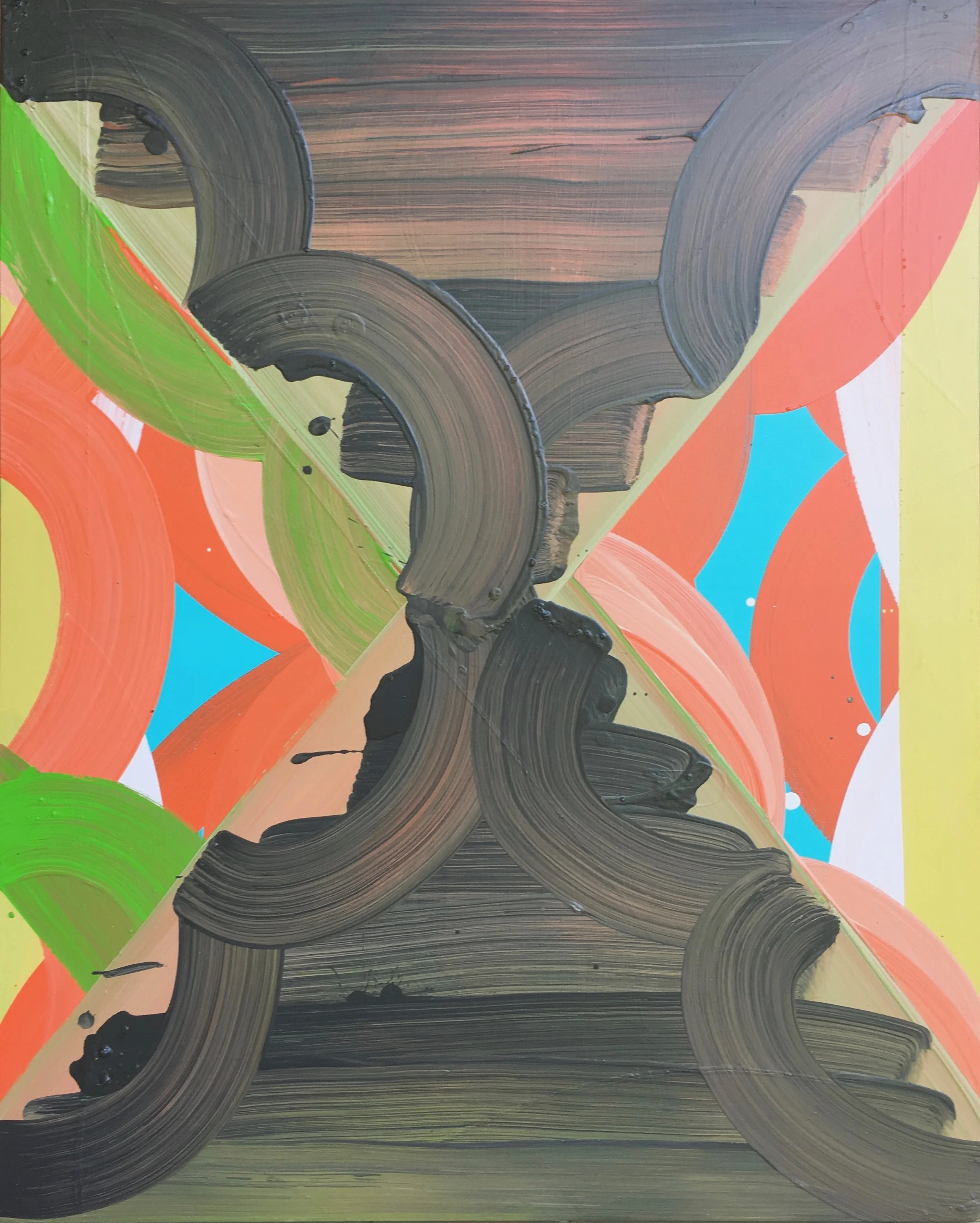 NOT YET TITLED, 2018 Acrylic paint on wood panel, 30 x 24 x 2 inches (76.2 x 60.96 x 5.08 cm)