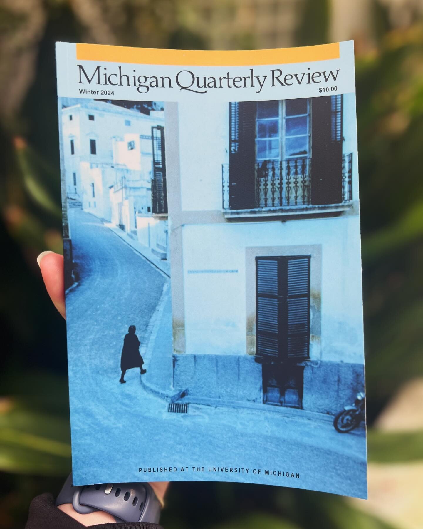 Honored to have a poem appear in the new issue of the Michigan Quarterly Review! Thank you to Carlina Duan and the entire @michiganquarterlyreview team. Check out the issue as well as my poem (and recording!) online: https://sites.lsa.umich.edu/mqr/2