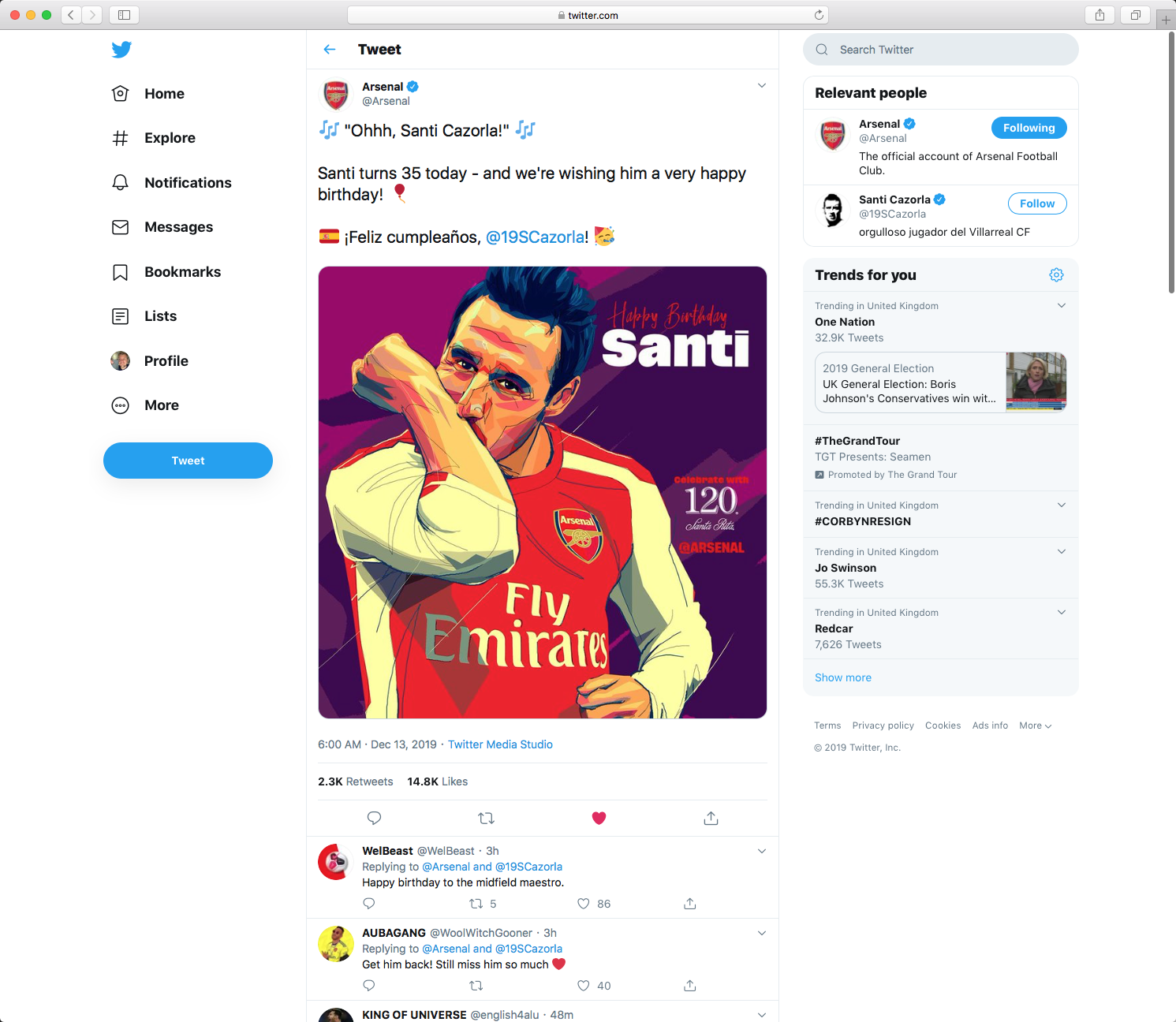 Santi Cazorla for Arsenal FC — Dave Flanagan Illustration 