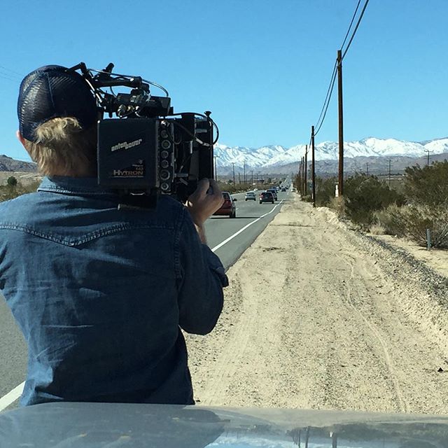 DP @benfischinger snagging some beautiful shots of the snow covered mountains on the way home from Joshua Tree. 
#filmmaking #shortfilm #roadtrip #indiefilm #camping #nature #arri #joshuatree