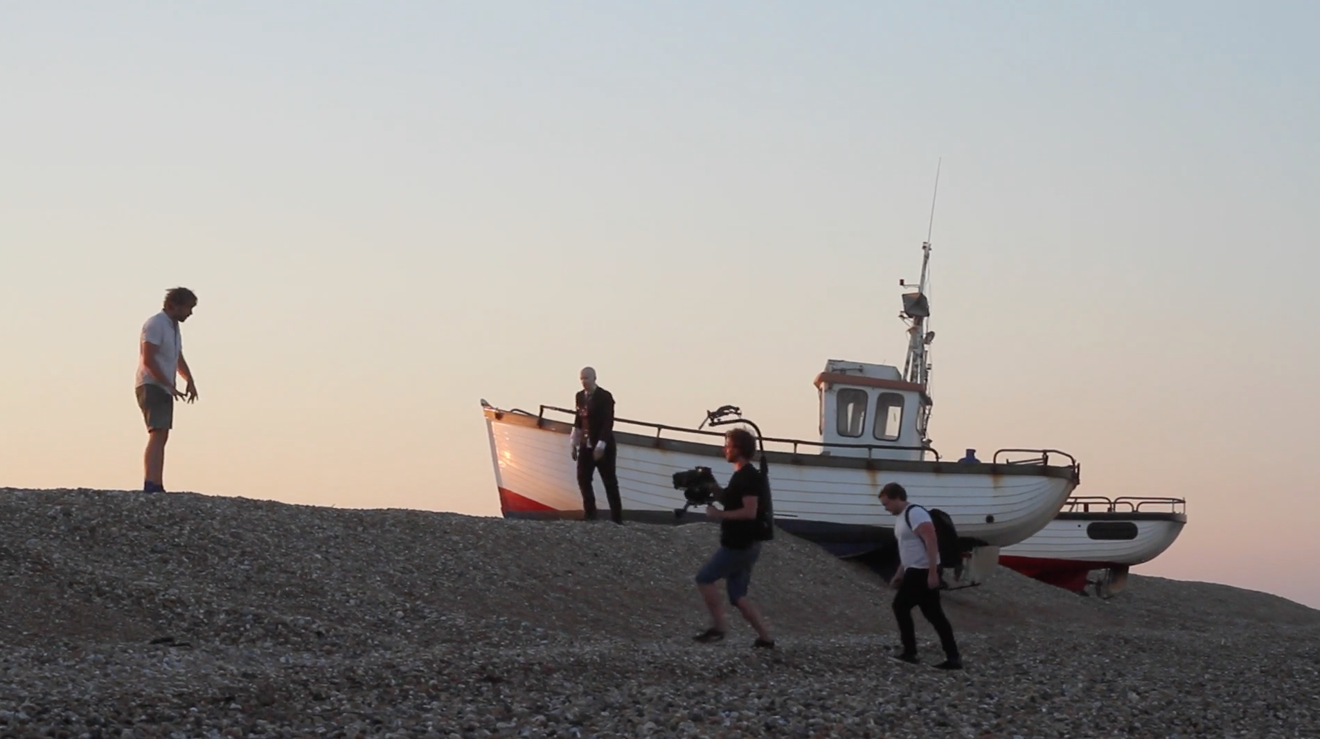 (Left to right) Director James Slater, Reuben Hollebon, DOP Matthew Lawes, 1st AC Gregory Nice