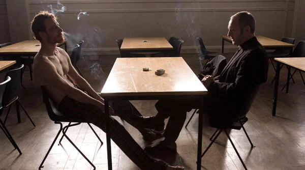 Michael Fassbender (right) with Liam Cunningham (right) in Steve McQueens Hunger