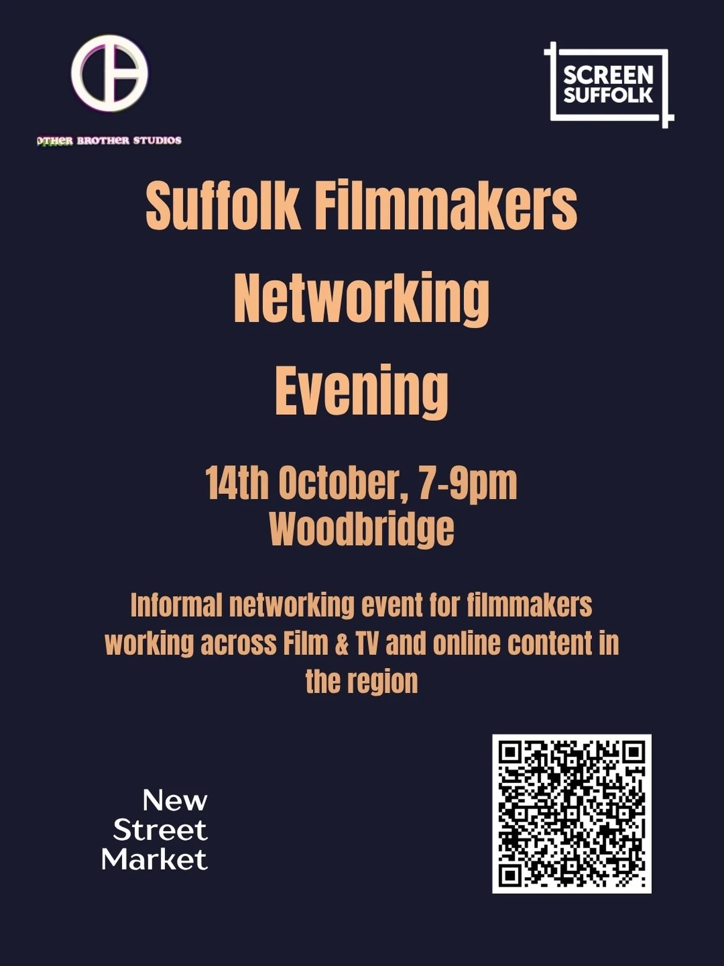 Calling all Suffolk Filmmakers! 

We are co-hosting with @screensuffolk another #networking evening for #Suffolk #filmmakers at @newstreetmarketwoodbridge on Wednesday 14th October, 7-9pm.

Informal and relaxed, come along if you want to meet filmmak