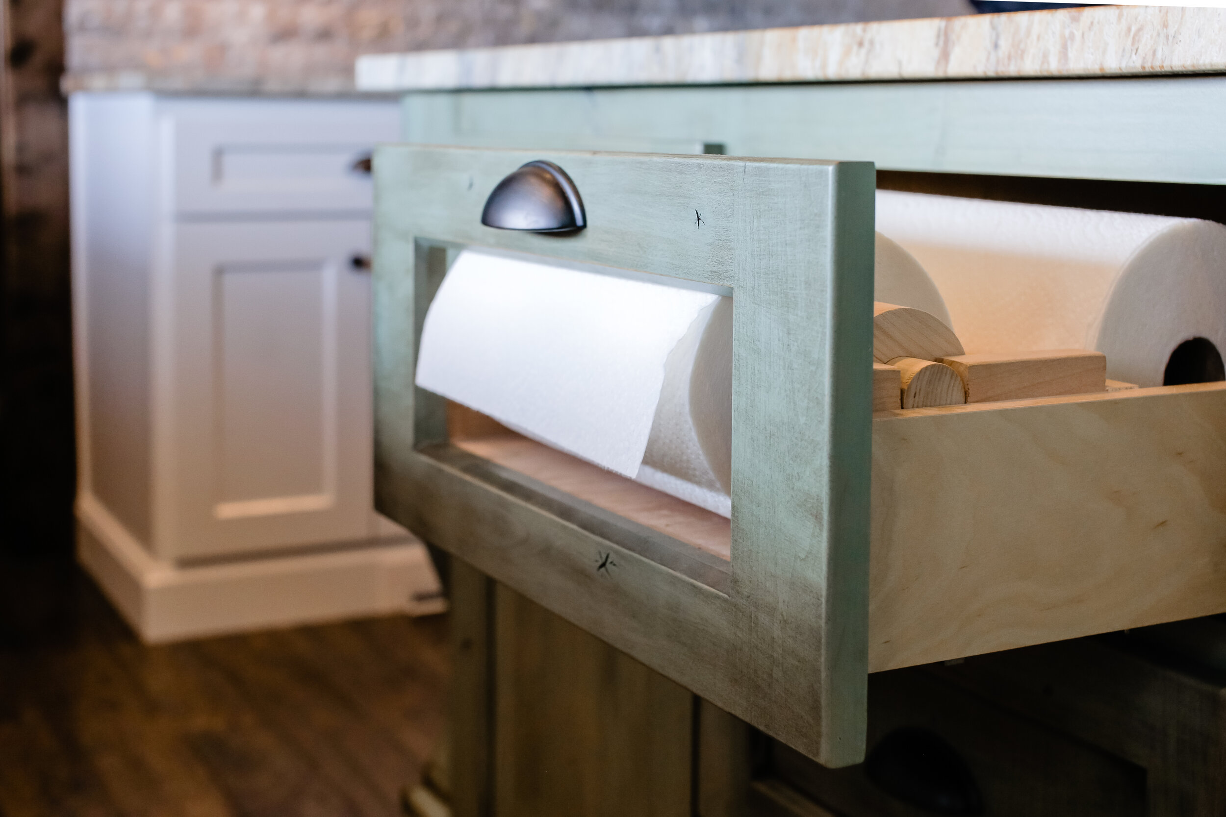 Aha! Hack: Tension Rod as Paper Towel Holder - The Organized Home