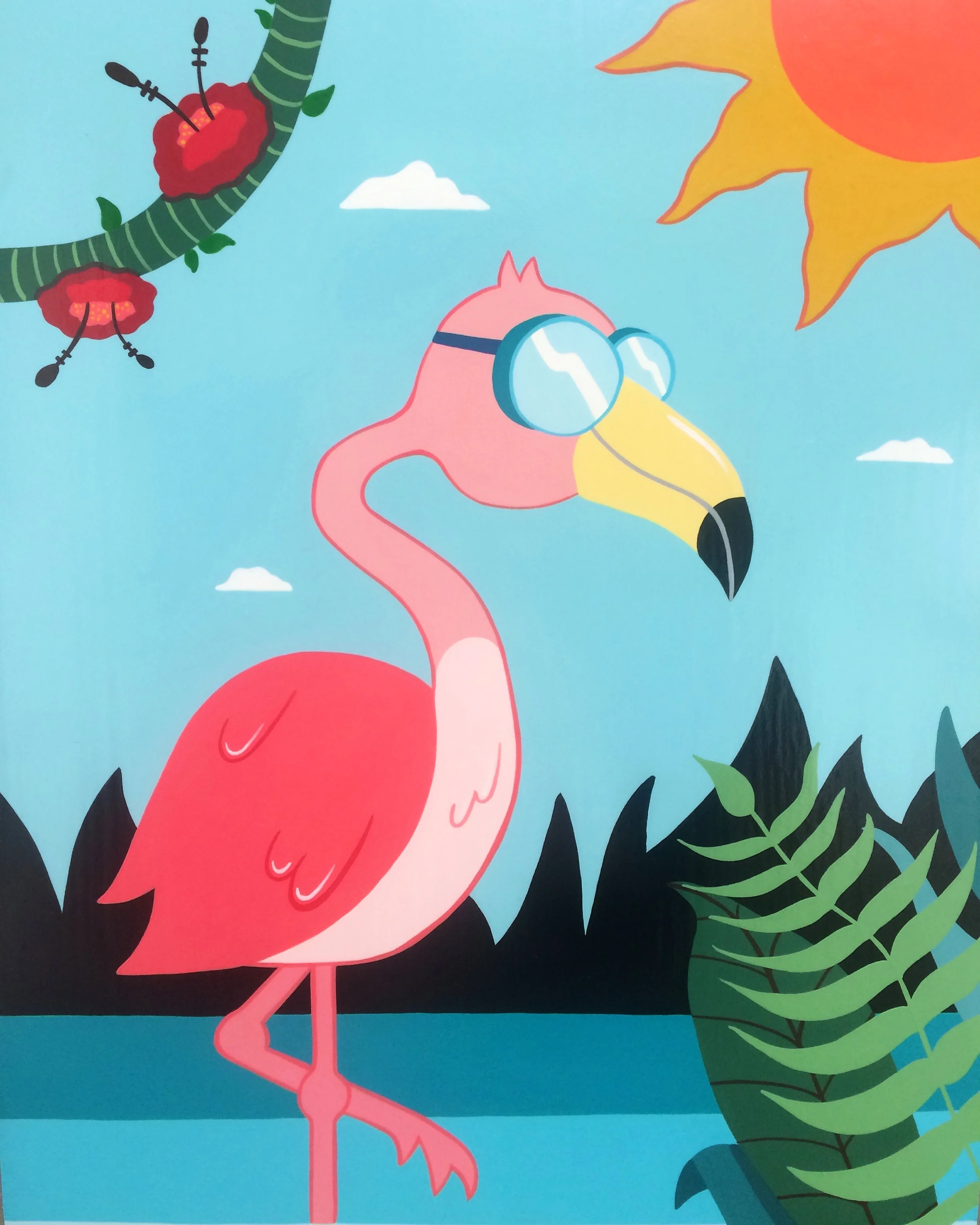 "Flamingo 'n' Chill"  *SOLD*