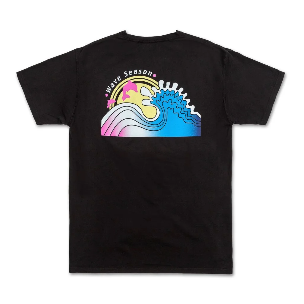 Pink Dolphin Wave Season Tee Holiday '18 (Black)