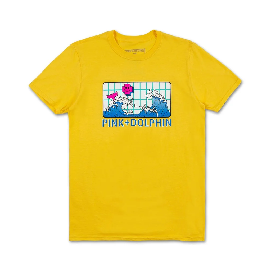 Pink Dolphin Logo Grid Tee Spring '19 (Yellow)