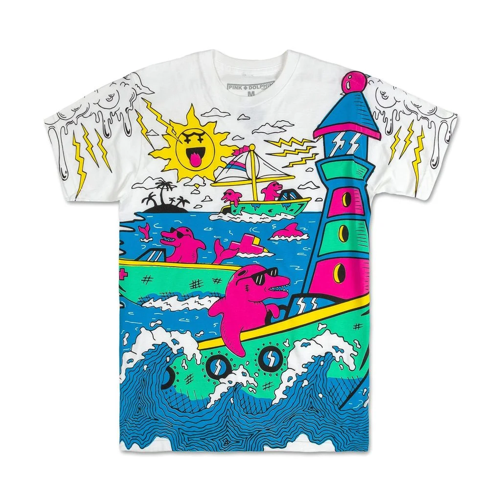 Pink Dolphin Bay Back Sail Tee Summer '19 (White)