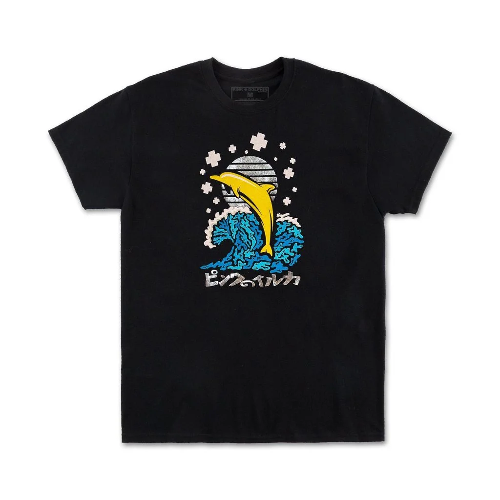 Pink Dolphin Splash Down Tee Summer '19 (Black)