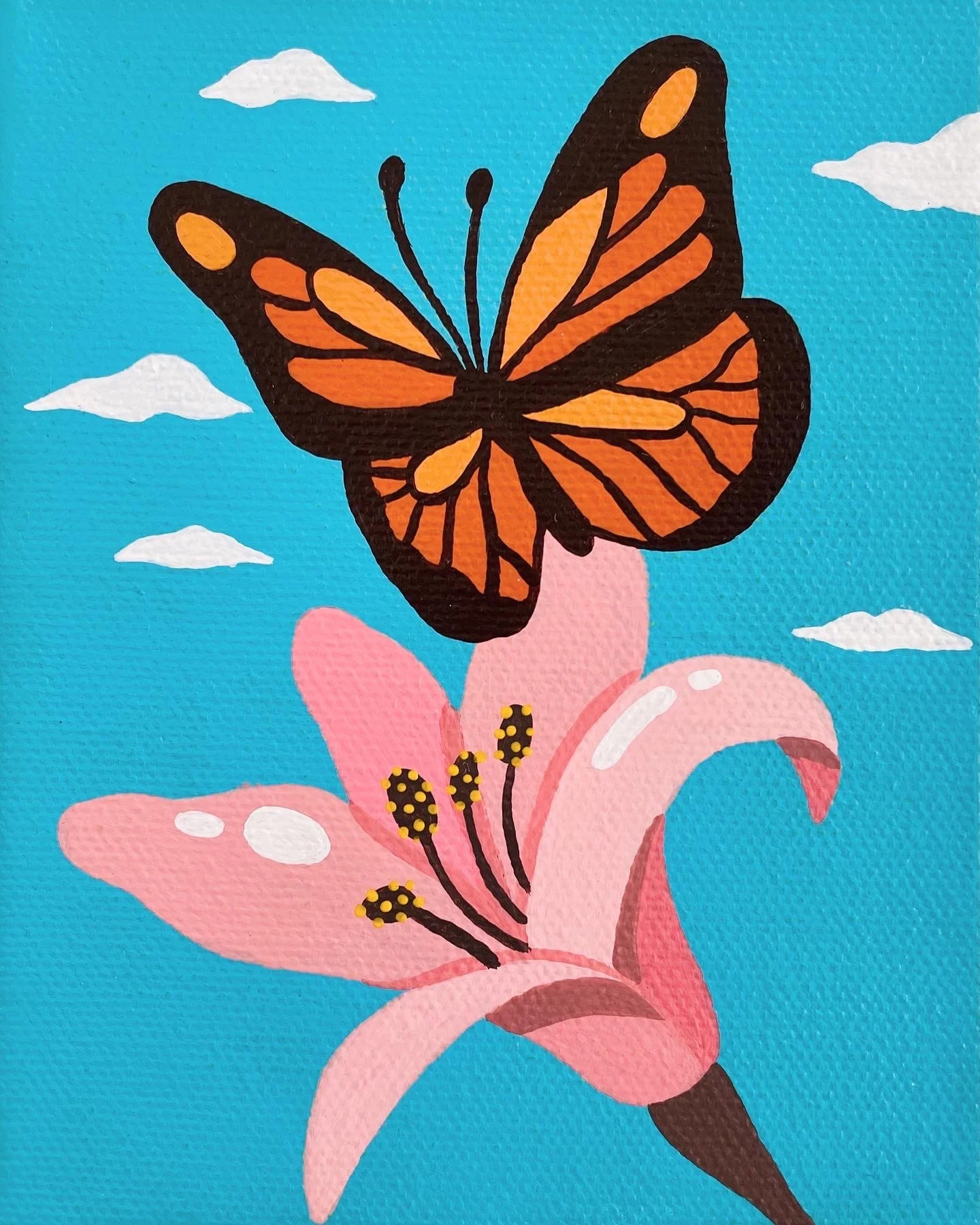 "Butterfly on Flower"  *SOLD*